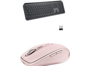 Logitech MX Keys Advanced Wireless Illuminated Keyboard - Graphite with Anywhere 3 Compact Performance Mouse