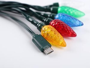 YAGE Tale LED Christmas Light Phone Charger Cord USB Micro and Bulb Charging Cable 10led Multicolor Bulb Compatible with Micro
