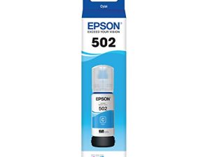 EPSON T502 EcoTank Ink Ultra-high Capacity Bottle Cyan (T502220-S) for select Epson EcoTank Printers