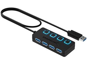 Sabrent 4-Port USB 3.0 Hub with Individual LED Power Switches (HB-UM43)