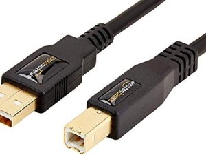 Amazon Basics USB 2.0 Printer Cable - A-Male to B-Male Cord - 6 Feet (1.8 Meters)