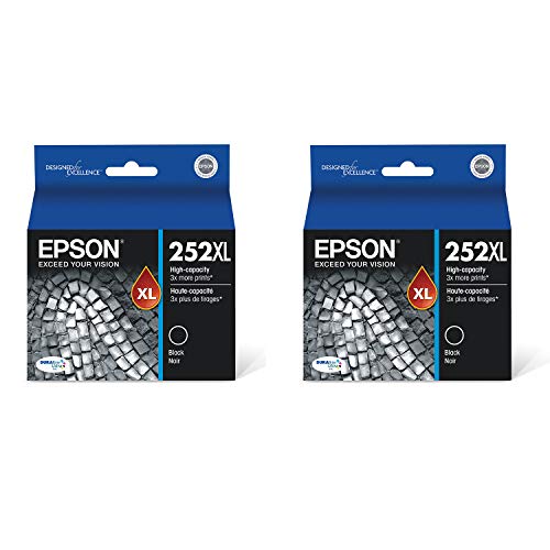 Epson T252XL120 DURABrite Ultra Black High Capacity Cartridge Ink - 2 Pack Epson T252XL120 DURABrite Ultra Black High Capacity Cartridge Ink - 2 Pack
