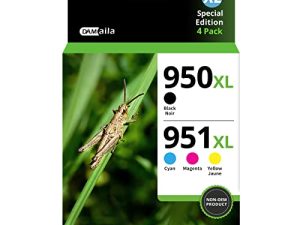 950XL 951XL Combo Compatible for HP 950 XL 951 XL Ink Cartridge Replacement for HP OfficeJet Pro 8600 8610 8620 8100 8630 8660 8640 8615 8625 276DW 251DW Printer (1 Black