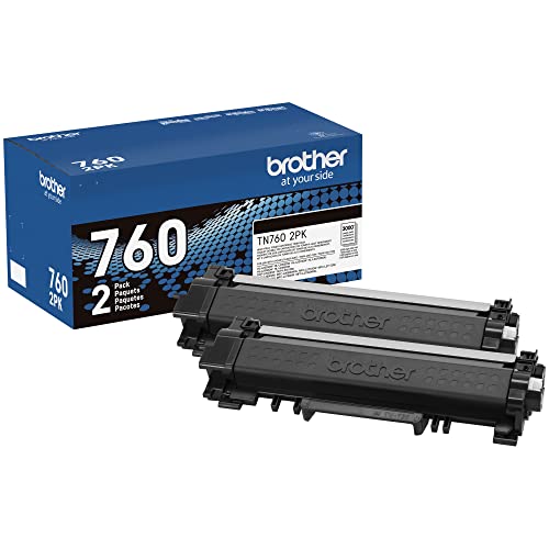 Brother Genuine High-Yield Black Toner Cartridge Twin Pack TN760 2Pk Brother Genuine High-Yield Black Toner Cartridge Twin Pack TN760 2Pk