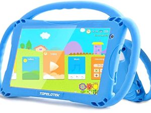 7 inch Kids Tablet Toddler Tablet for Kids Android Kids Tablets Dual Camera 1+32G WiFi Childrens Tablet Parental Control Educational APP Pre-Installed YouTube Netflix Kid-Proof Case Lanyard (Blue)