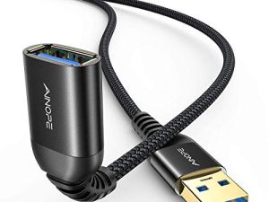 AINOPE 2 Pack USB 3.0 Extension Cable Type A Male to Female Extension Cord 3.3FT Durable Braided Material Fast Data Transfer Compatible with USB Keyboard