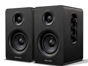 Sanyun SW208 3" Active Bluetooth 5.0 Bookshelf Speakers – 60W Carbon Fiber Speaker Unit - Built-in 24bit DAC - Dynamic 3D Surround Sound – 2.0 Computer PC Monitor Gaming Speakers (Pair
