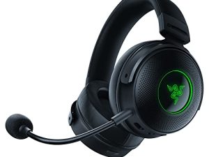 Razer Kraken V3 Pro HyperSense Wireless Gaming Headset w/Haptic Technology: Triforce Titanium 50mm Drivers - THX Spatial Audio - HyperSpeed Wireless - Hybrid Fabric & Leatherette Memory Foam Cushions