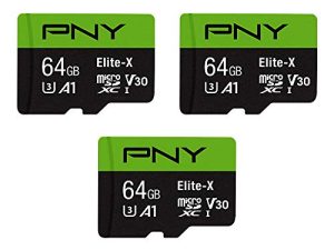 PNY 64GB Elite-X Class 10 U3 V30 microSDXC Flash Memory Card 3-Pack - 100MB/s