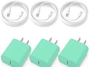 3 Pack [Apple MFi Certified] iPhone 14 13 Fast Charger 20W PD USB C Wall Charger Adapter with 6FT Type C to Lightning Cable Compatible with iPhone 14 13 Pro/13/12/12 Mini/12 Pro Max/11 Pro Max/XS Max