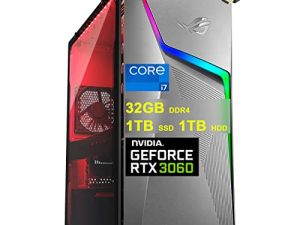 ASUS ROG Strix G10CE Gaming Desktop Computer | 11th Gen Intel 8-Core i7-11700 | 32GB DDR4 1TB SSD + 1TB HDD | Geforce RTX 3060 12GB Graphic | DisplayPort Aura Sync Lighting Win11 Gray + HDMI Cable