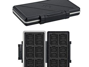 36 Slots Memory Card Case Water-Resistant Anti-Shock Memory Card Wallet for 24 Micro SD SDXC SDHC TF Cards and 12 SD SDXC SDHC Cards