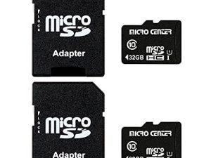 Micro Center 32GB Class 10 Micro SDHC Flash Memory Card with Adapter for Mobile Device Storage Phone