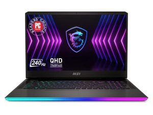 MSI Raider GE77Hx 17.3" QHD 240Hz Gaming Laptop: Intel Core i7-12800HX RTX 3070 Ti 16GB DDR5 1TB NVMe SSD