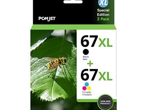 67XL Ink Cartridge Combo Pack Compatible for HP 67 XL Ink Cartridge Replacement for Envy 6055e 6055 6052 6075 Envy Pro 6455e 6455 6475 6452 6458 DeskJet 4155 2755e 2755 4052 (1 Black