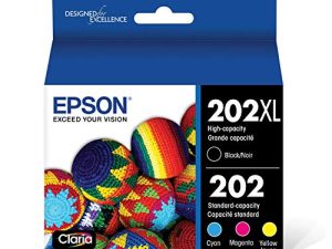 EPSON T202 Claria -Ink High Capacity Black & Standard Color -Cartridge Combo Pack (T202XL-BCS) for select Epson Expression and WorkForce Printers
