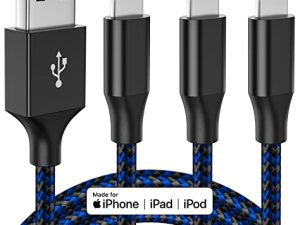 MFi Certified iPhone Charger Lightning Cable 3 Pack 10ft Nylon Braided Cable iPhone Charger Fast Charging Cord Compatible with iPhone 14 13 12 11 Pro Max XR XS X 8 7 6 Plus SE and More