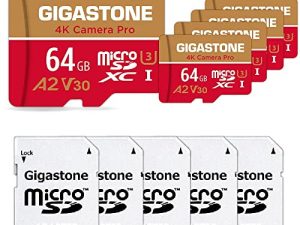 [5-Yrs Free Data Recovery] Gigastone 64GB 5-Pack Micro SD Card
