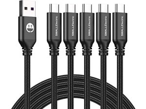 Short USB Type-C Cable 5pack 12inch Fast Charging 3A Rapid Charger Quick Cord