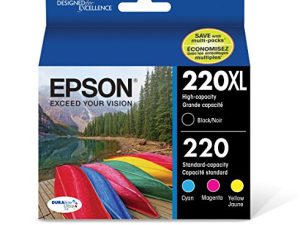 EPSON T220 DURABrite Ultra -Ink High Capacity Black & Standard Color -Cartridge Combo Pack (T220XL-BCS) for select Epson Expression and WorkForce Printers
