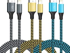 [Apple MFi Certified] iPhone Charger 3 Pack 6FT USB Lightning Cable Fast Charging Nylon Braided iPhone Charger Cord Compatible with iPhone 13/12/11 Pro Max/XS MAX/XR/XS/X/8/7/Plus/6S/6/SE/5S/iPad