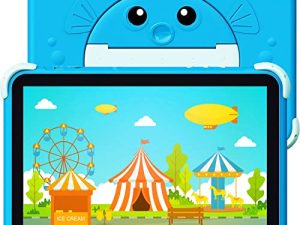 YINOCHE Kids Tablet 10 inch Android Toddler Tablet for Kids Children Tablets for Toddlers with Dual Camera 2GB 32GB ROM 1280x800 HD IPS Touch Screen Parental Control YouTube Netflix (Ice Blue)