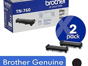 Brother Genuine TN760 2-Pack High Yield Black Toner Cartridge with approximately 3