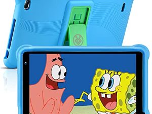 qunyiCO 7 inch Kids Tablet 32GB Android 10.0 WiFi Camera Bluetooth 2GB RAM HD Touch Screen 1024x600 Kid-Proof Case Parental Control Learning App on Google Certified Playstore Blue