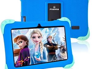 Fivahiva Kids Tablet 7 inch Tablet for Kids 2-12 Android 11 Go Quad-core 2GB+32GB Dual Camera Parental Control Pre-Installed iWawa Learning Game Software Toddler Tablet with Drop-Proof Case